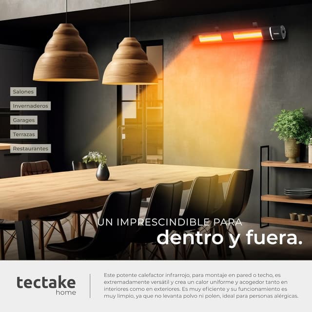 Thumbnail 6 de tectake Calentador infrarrojo inclinable 3 niveles