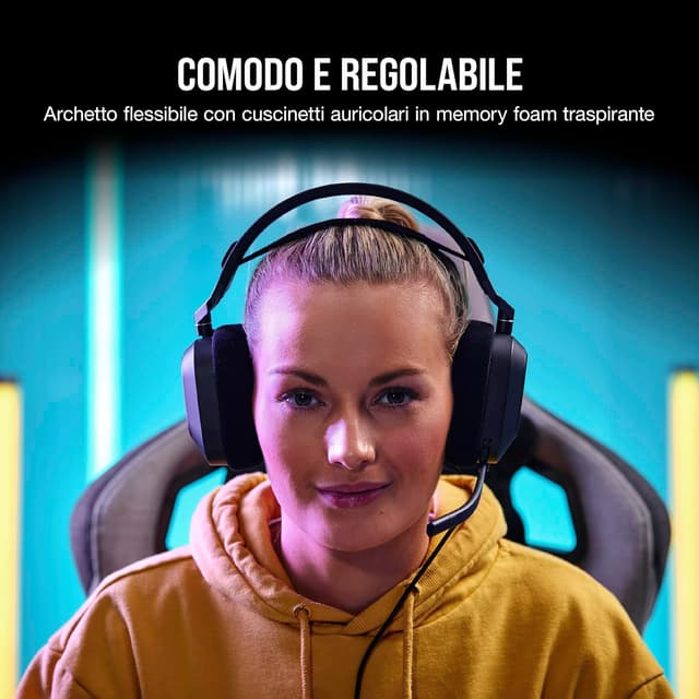 Detalle 2 de Corsair HS80 RGB USB cuffie gaming