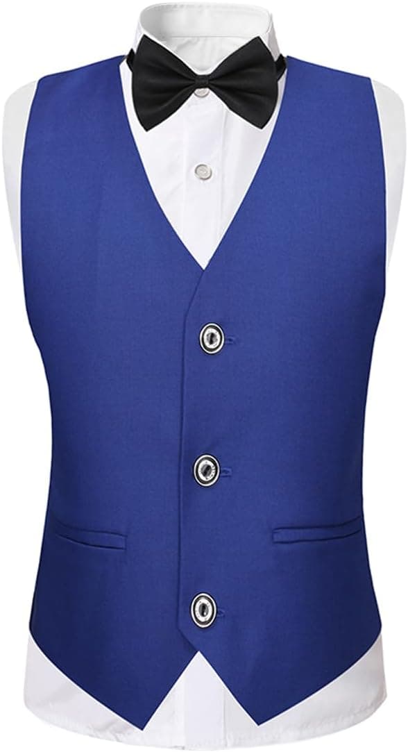 Detalle de Sliktaa Jungen 3-teiliger Klassisch Slim Fit Hochzeitsanzug: Jacke, Weste & Hose
