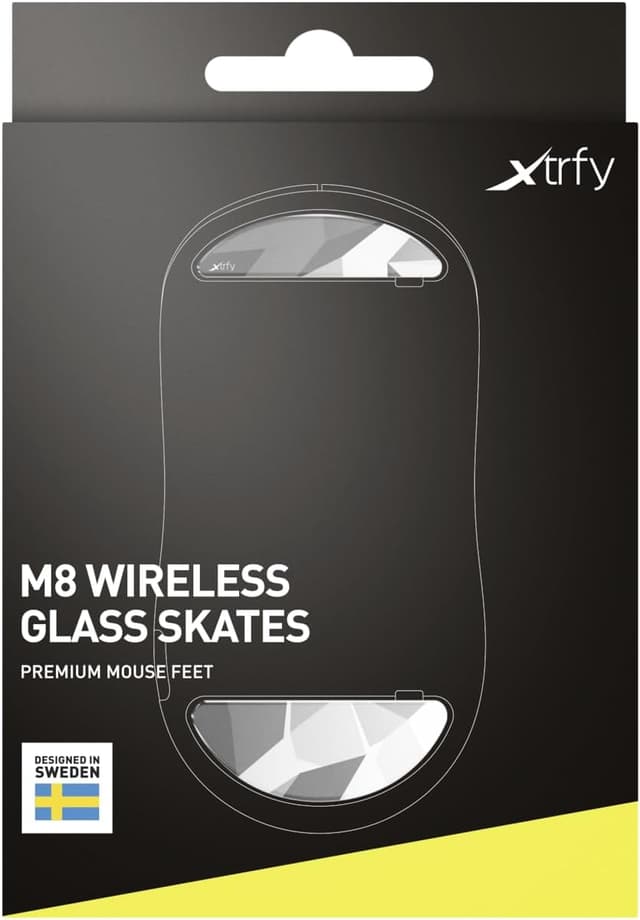 Detalle de Xtrfy Glass Skates (Litus White) – Premium-Mausfüße aus Aluminosilikat-Glas für schnelles, präzises Gleiten