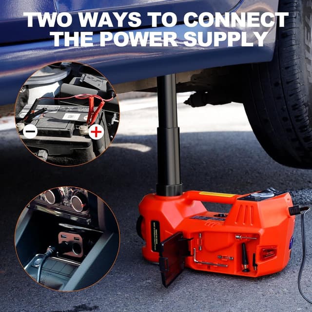Detalle de TYAYT Electric Car Jack Kit 5 Ton 12V (12V Floor Jack + Impact Wrench + Tire Inflator)