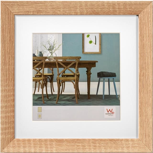 Detalle de walther design Cadre photo design en chêne clair 20 x 20 cm (lot de 3) — profil 2 cm et paspartou