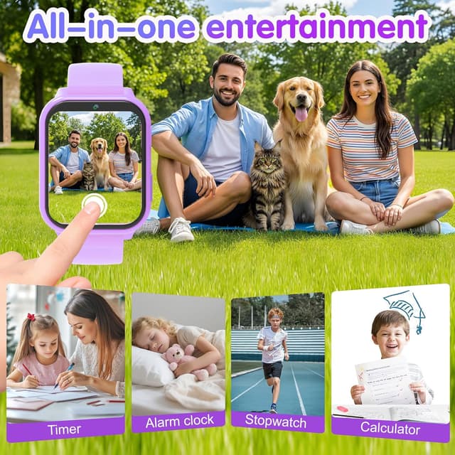 Detalle 2 de Kids Smart Watch with Sports: 1.8" HD smartwatch for boys and girls (IP68) with pedometer, sleep monitor & games