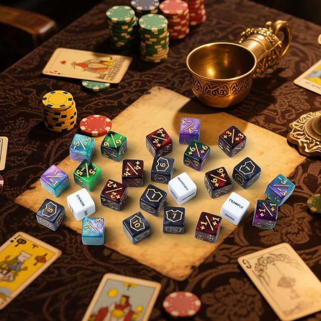 Detalle de QUTHZZHY 68stk MTG-Würfelzähler-Set mit D20-Würfeln und Aufbewahrungstasche – für MTG/TCG Gaming-Zubehör