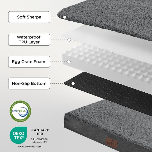 Detalle 2 de Bedsure Large Orthopedic Dog Bed 91x69x7.6cm