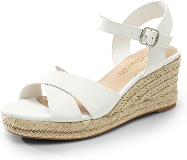 Detalle de DREAM PAIRS Espadrille Dressy Wedge Sandals for Women with Adjustable Buckle and Non-Slip TPR Outsole