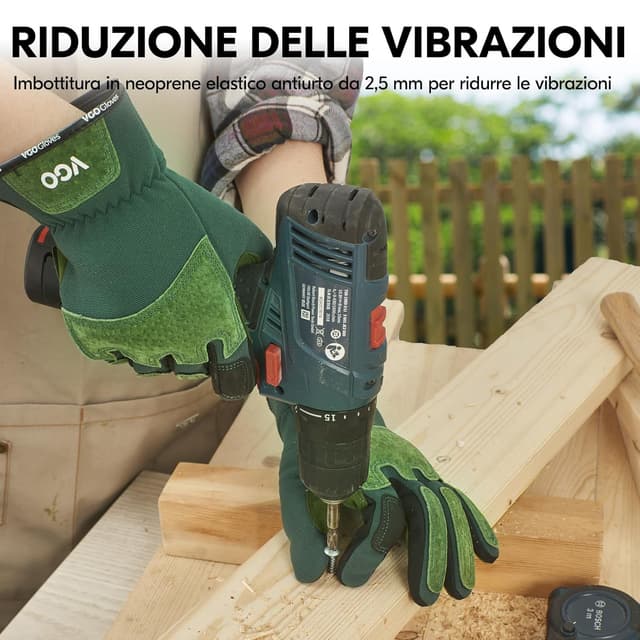 Detalle 2 de Vgo... Guanti da giardinaggio donna antiperforazione antispina con touchscreen (L, verde) SL7471