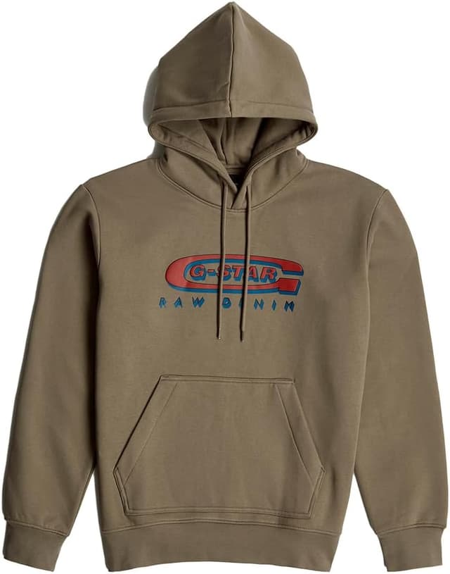 Detalle 2 de G-STAR Herren Old Skool Logo Hooded Sweatshirt (1er Pack) mit Kapuze und Kordel
