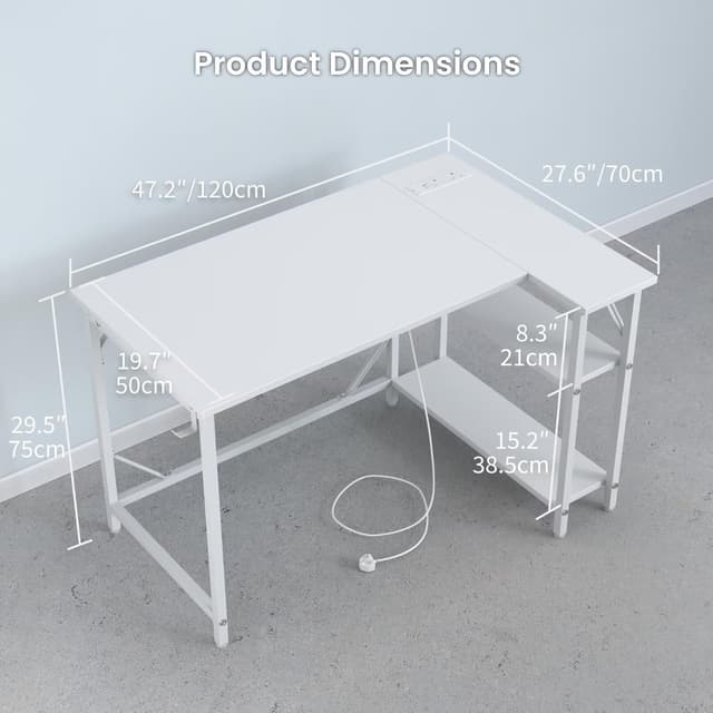 Detalle 1 de DOMSHOCT 120x70cm Corner Computer Desk
