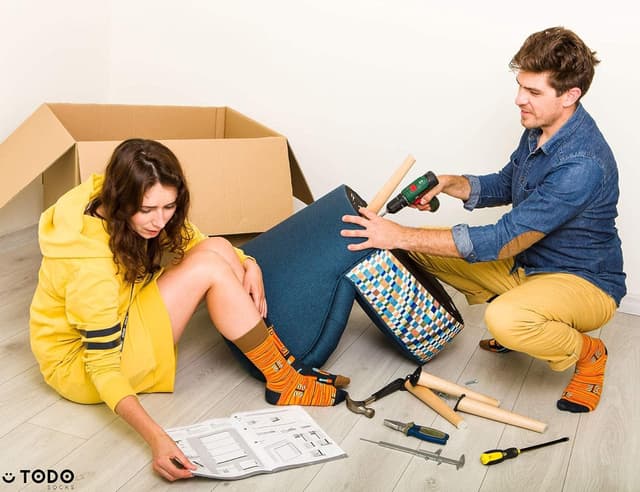 Detalle de TODO Colours Lustige Socken mit Motiv – mehrfarbig für Heimwerker (Herren & Damen)