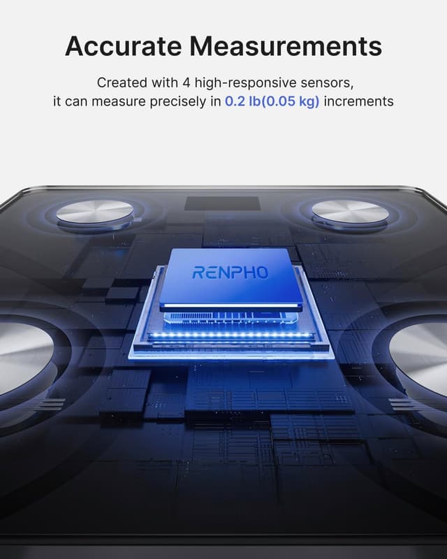 Detalle de RENPHO Personenwaage Bluetooth Körperfettwaage 180 kg ⚖