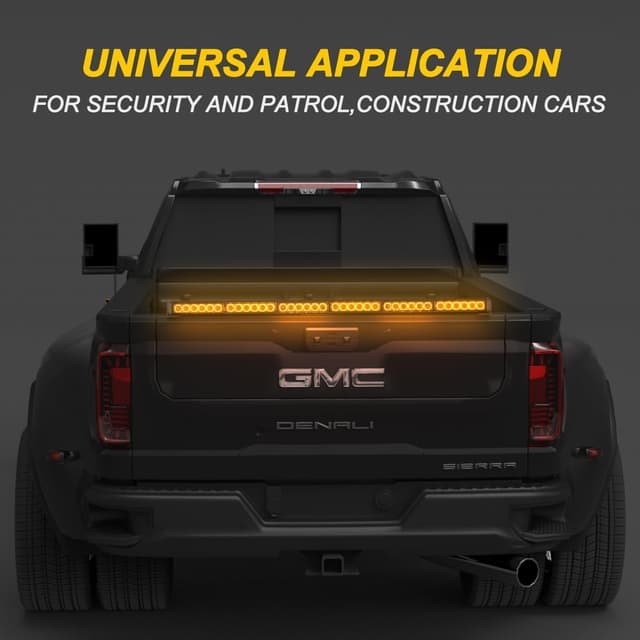 Detalle 2 de KAMOPA Barre d’avertissement LED clignotante 96 cm (36 LED ambre) avec aimant pour camions et véhicules de chantier