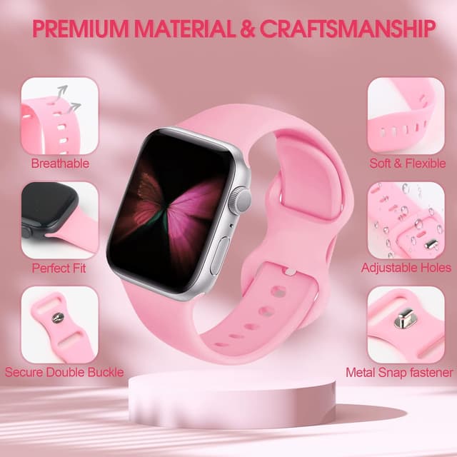 Thumbnail 1 de Tiorecime 15-pack silicone Apple Watch strap compatible (42mm, 44mm, 45mm, 46mm, 49mm)