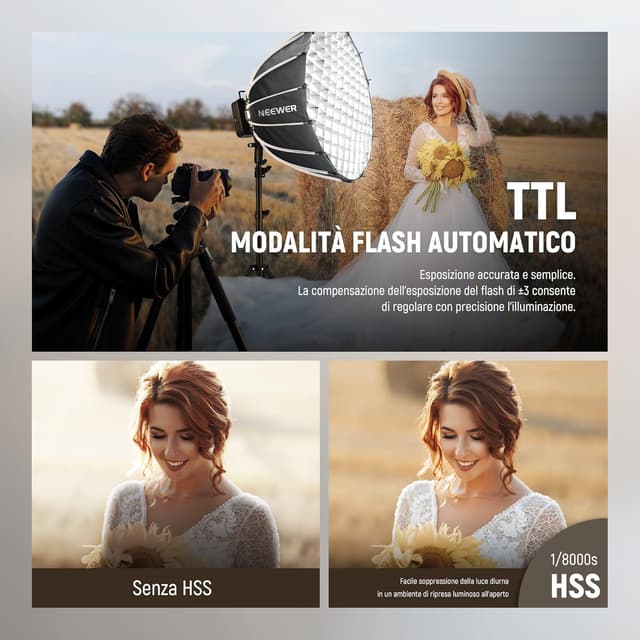 Detalle de NEEWER Q4 flash da studio 400Ws Bowens