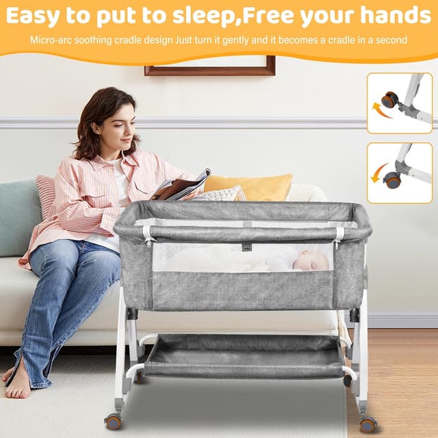 Thumbnail 4 de BJNN Next to Me Crib 6-level adjustable bedside cot