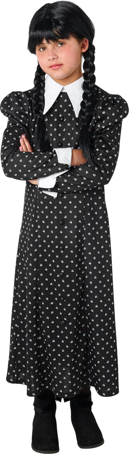 Detalle de Wednesday Addams Costume Dress for Kids (Girls Large 10/12) by Rubies