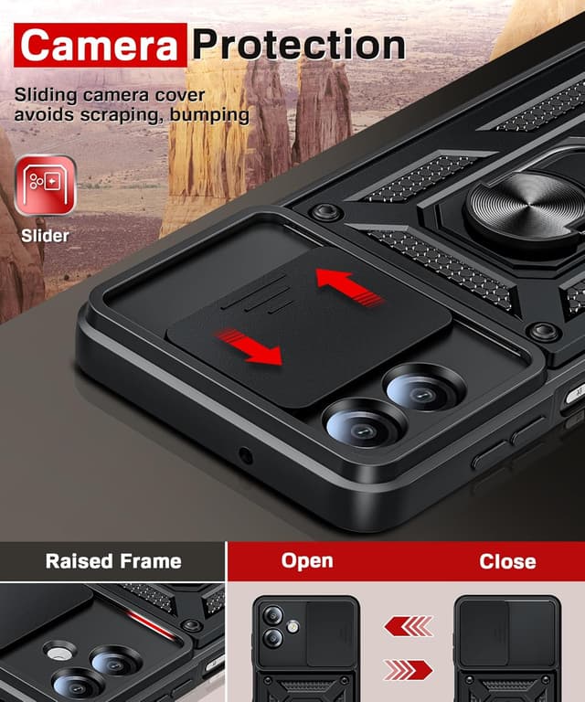 Detalle 2 de LeYi Samsung Galaxy A07 rugged case with ring stand