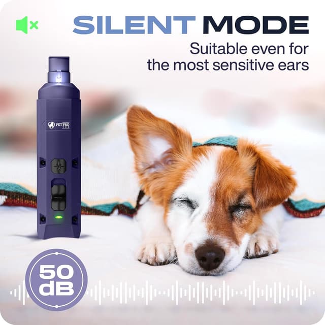 Thumbnail 6 de PETPROVED Dog Nail Grinder (Silent, LED, Rechargeable) with 2 Diamond Heads and Nail Clipper