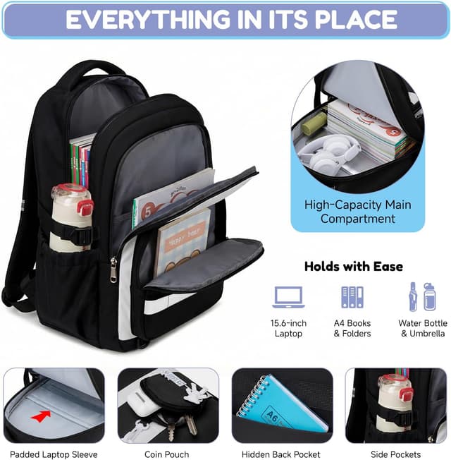 Thumbnail 2 de Amythe Mochila Escolar para Niñas Adolescentes 3 Piezas