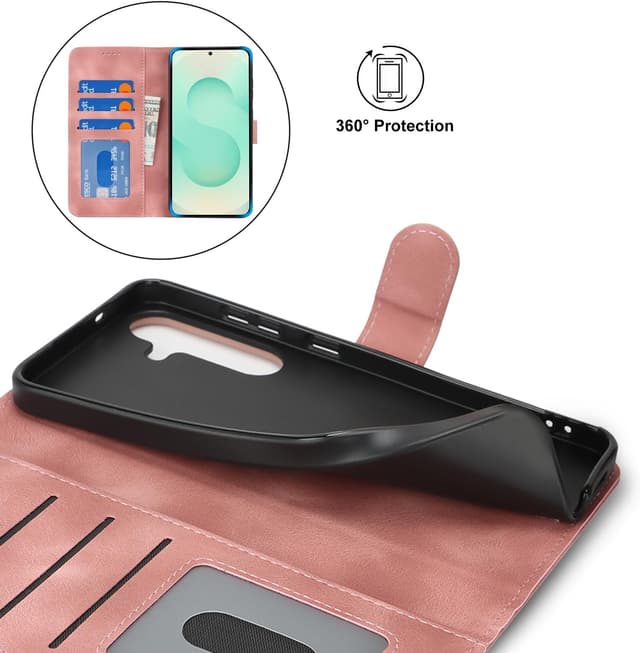 Thumbnail 6 de Zouzt Hülle für Samsung Galaxy S25 Plus – stoßfeste PU-Leder Flip Wallet mit Kartenhalter und Standfunktion