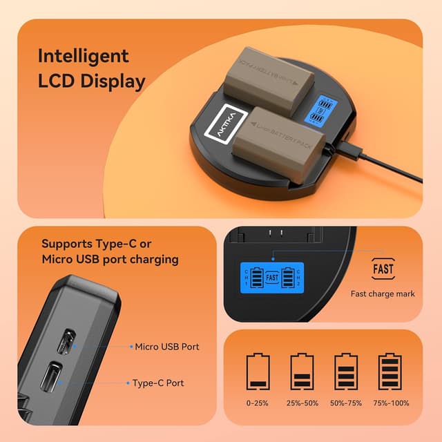 Thumbnail 6 de AKTTKA NP-FZ100 3000mAh 2-pack per Sony