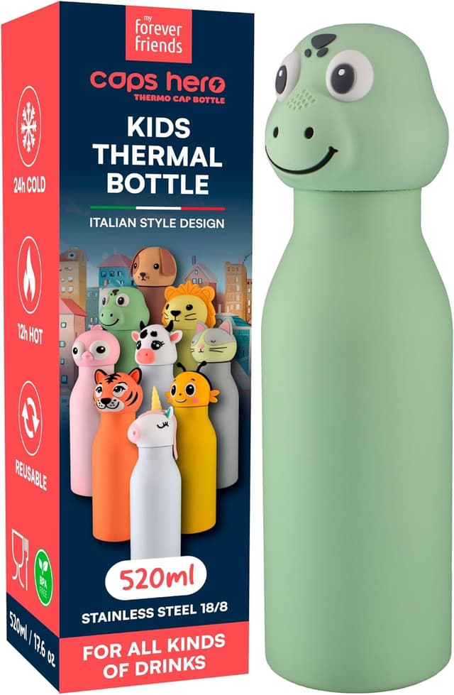 Detalle de CapsHero Cocodrilo Dino Dex Botella infantil 520 ml