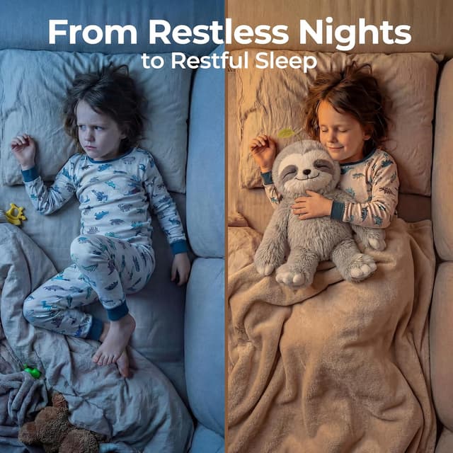 Detalle 2 de Mewaii Weighted Sloth Teddy Plush (1.5KG) – 38cm soft weighted anxiety cuddle toy