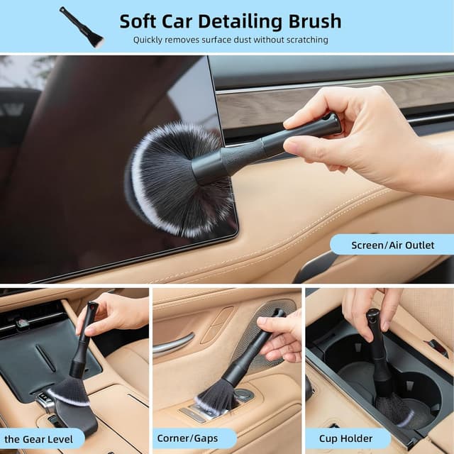 Detalle de TICARVE 9Pcs Car Interior Detailing Kit for Dash, Vents & Electronics