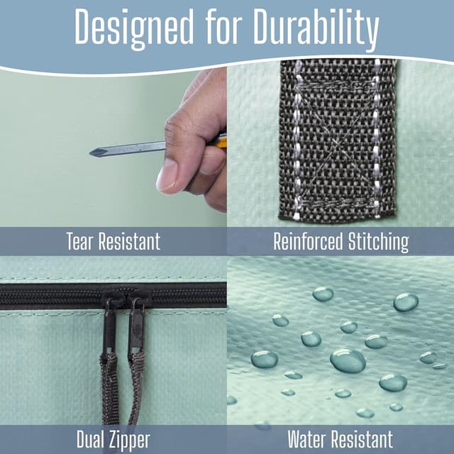 Detalle de VENO 8 Pack Heavy-Duty Oversize Large Storage Bag Organiser (Water-Resistant, Light Green) – 8 Pack