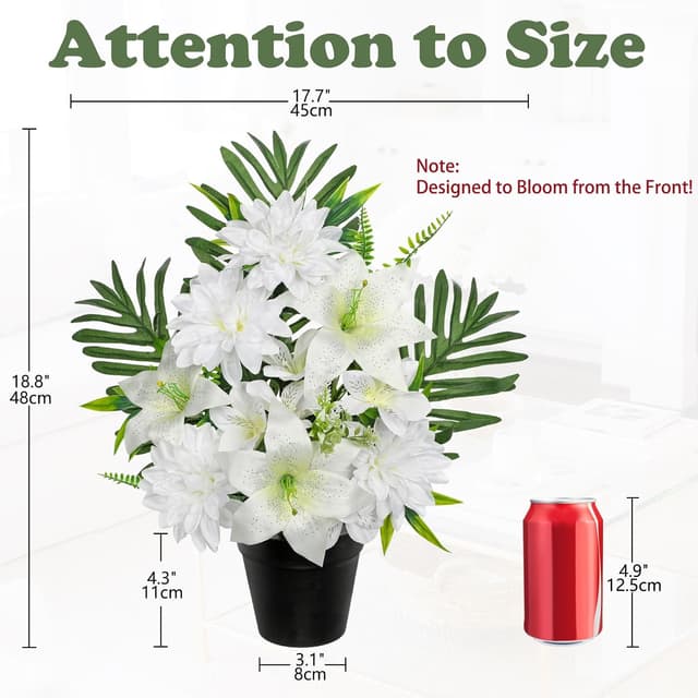 Detalle 2 de Oairse Artificial Cemetery Flowers 48cm