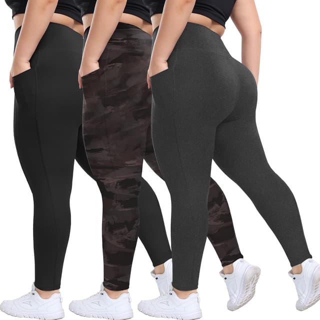 Thumbnail 6 de HLTPRO 3 Pack Plus Size Leggings High-Waisted