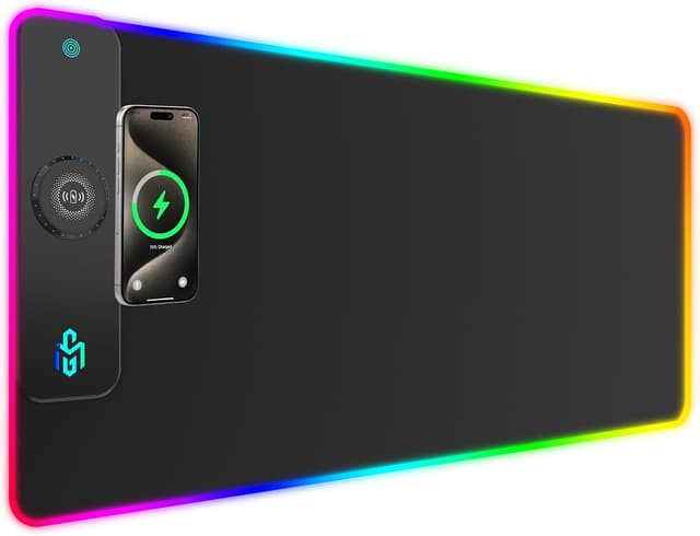 Detalle de RGB Gaming Mauspad 15W Qi 900x400