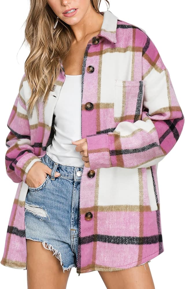 Thumbnail 6 de Beaully Women's Plaid Shacket Jacket 2025