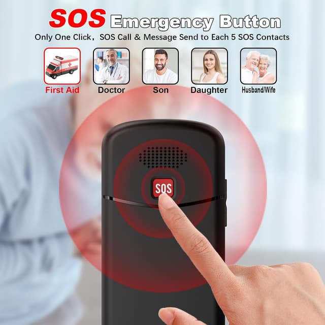 Thumbnail 5 de USHINING 4G Senior Mobile Phone with SOS Button