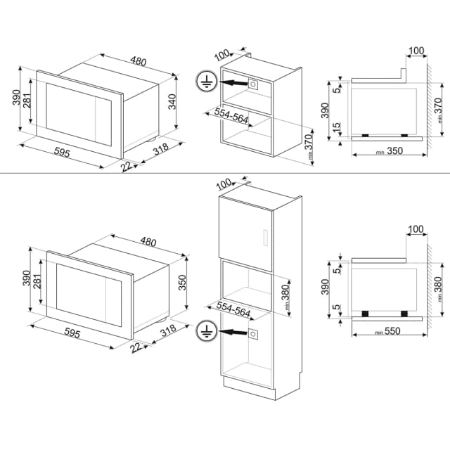 Detalle 2 de Smeg FMI120B3 microondas 20 L grill