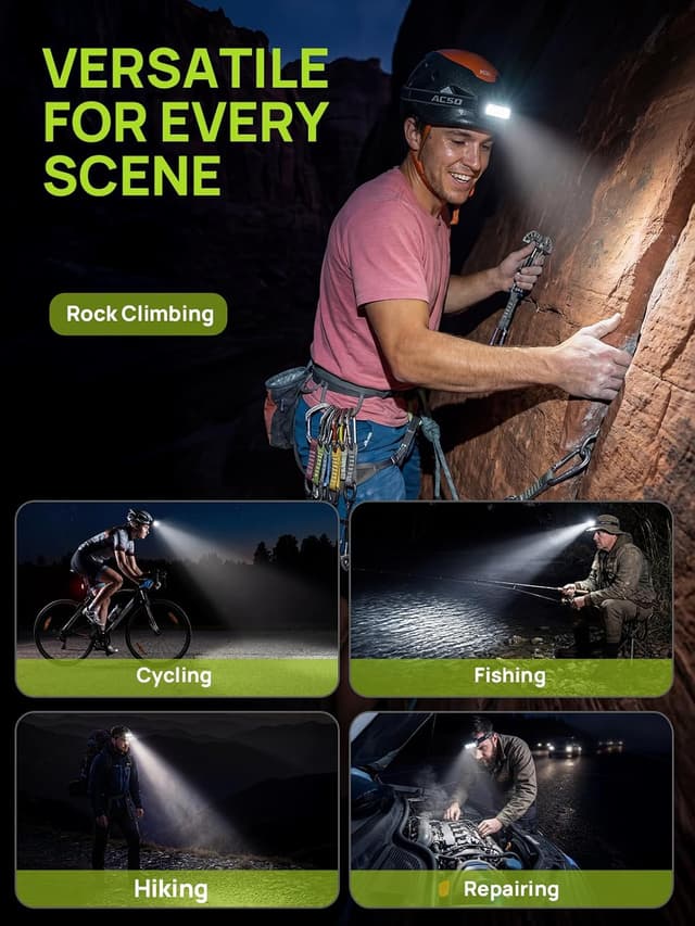 Thumbnail 6 de ACSO Head Torch Rechargeable