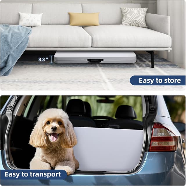 Detalle de Byliable 34" Square Folding Card Table (Fold-in-Half) — HDPE Plastic Portable Dining Table for Indoor/Outdoor Use