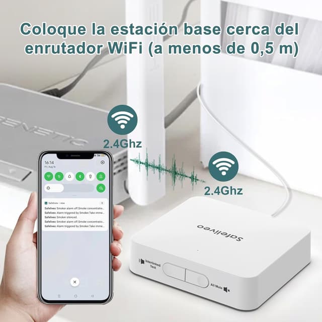 Thumbnail 5 de Safeliveo Detector de Humo WiFi 10 años