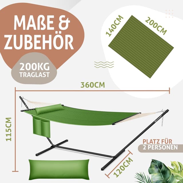 Thumbnail 6 de KESSER® Hamaca Hill Doble con Estructura y Almohada 🏖