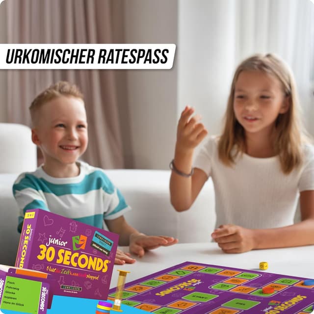Detalle de 30 Seconds® Brettspiel – Nur die Zeit kann euch stoppen! Junior (ab 7 Jahren, bis 16 Spieler)