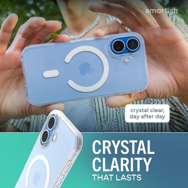 Thumbnail 3 de Smartish iPhone 17 MagSafe Clear Case (Gripmunk) – Slim Anti-Yellowing Protective Cover