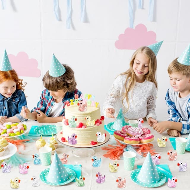 Thumbnail 5 de DULEFUN 100pcs Mini Glitter Ducks resin figurines 🐥