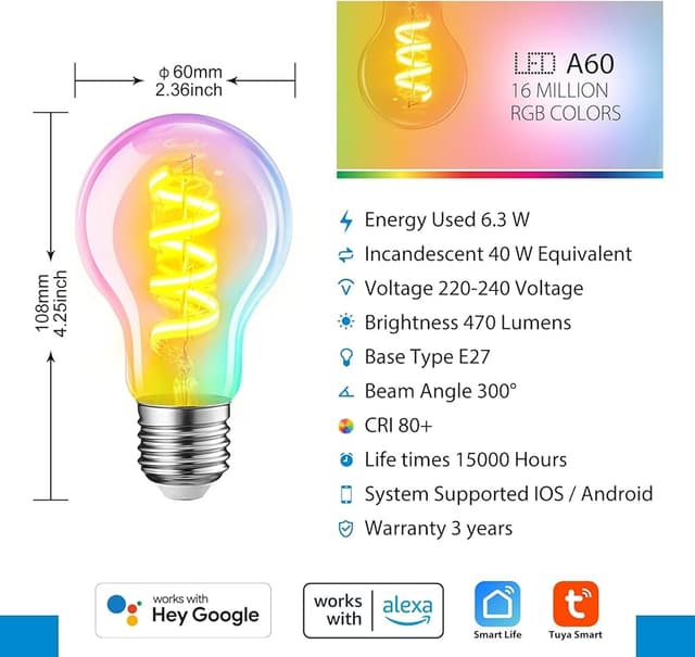 Thumbnail 4 de LVWIT 6 Unidades A60 bombilla LED 11W 2700K
