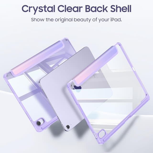 Detalle de Fintie Hybrid Hülle für iPad Air 11 Zoll (M4/M3/M2 & weitere Modelle) mit Stifthalter und transparenter Hartschale