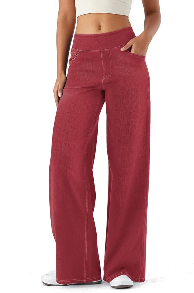 Thumbnail 6 de LaiEr High-Waisted Denim Wide-Leg Jeans for Women with Pockets (Marbling wash)