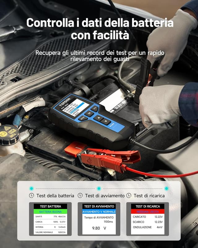 Thumbnail 4 de TOPDON BT200 tester batteria 2,4 pollici