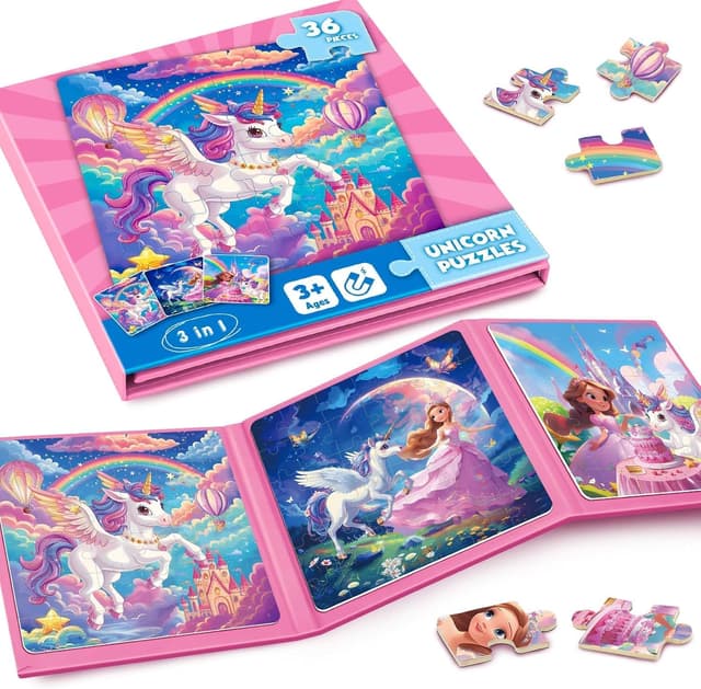 Detalle de Unicorn Magnetic Puzzles 36pcs for Kids