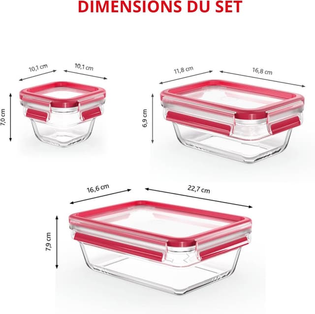 Thumbnail 1 de EMSA CLIP&CLOSE verre lot 3