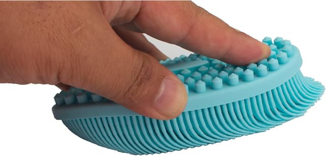 Detalle 2 de DNC Exfoliating Silicone Body Scrubber (Blue) – easy-clean shower body brush