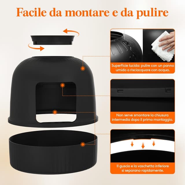 Thumbnail 3 de Lifewit Lettiera per Gatti 48x120cm Nero